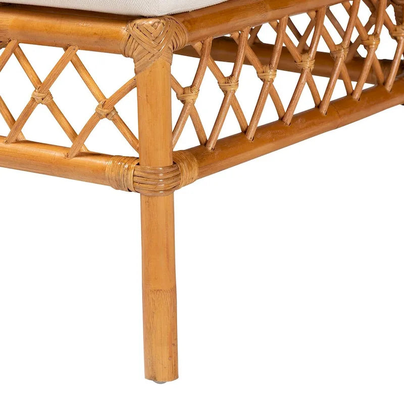 Banc de salle à manger Capella Bohème Moderne en Rotin Miel