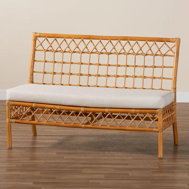 Banc de salle à manger Capella Bohème Moderne en Rotin Miel
