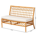 Banc de salle à manger Capella Bohème Moderne en Rotin Miel