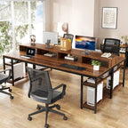 Bureau double de 199,9 cm de long, bureau d'ordinateur double pour le bureau à domicile