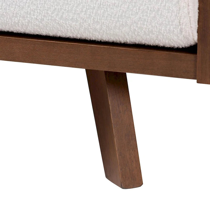 Canapé Uriel en tissu bouclé, de style moderne du milieu du siècle