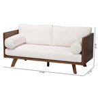 Canapé Uriel en tissu bouclé, de style moderne du milieu du siècle