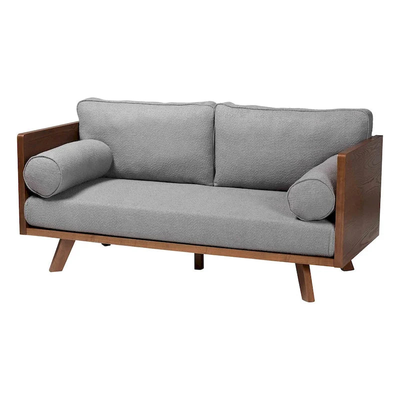 Canapé Uriel en tissu bouclé, de style moderne du milieu du siècle