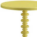 22 Table d'appoint piédestal ronde en bois jaune - 17