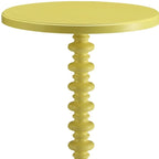 22 Table d'appoint piédestal ronde en bois jaune - 17