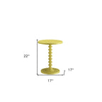 22 Table d'appoint piédestal ronde en bois jaune - 17