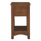 Table d'appoint avec 1 tiroir et étagère inférieure ouverte, marron