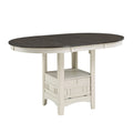 Glee 42-60 Inch Extendable Counter Height Table, Antique White and Brown