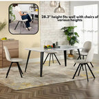 Table à manger rectangulaire de 160 cm pour 4 à 6 personnes avec plateau en bois et pieds en métal