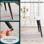 Table à manger rectangulaire de 160 cm pour 4 à 6 personnes avec plateau en bois et pieds en métal