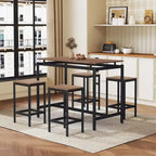 Table de bar compacte 5 pièces moderne avec table et tabourets