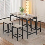 Table de bar compacte 5 pièces moderne avec table et tabourets