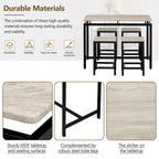 Table de bar compacte 5 pièces moderne avec table et tabourets