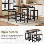 Table de bar compacte 5 pièces moderne avec table et tabourets
