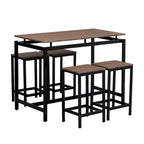 Table de bar compacte 5 pièces moderne avec table et tabourets