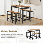 Table de bar compacte 5 pièces moderne avec table et tabourets