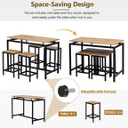 Table de bar compacte 5 pièces moderne avec table et tabourets