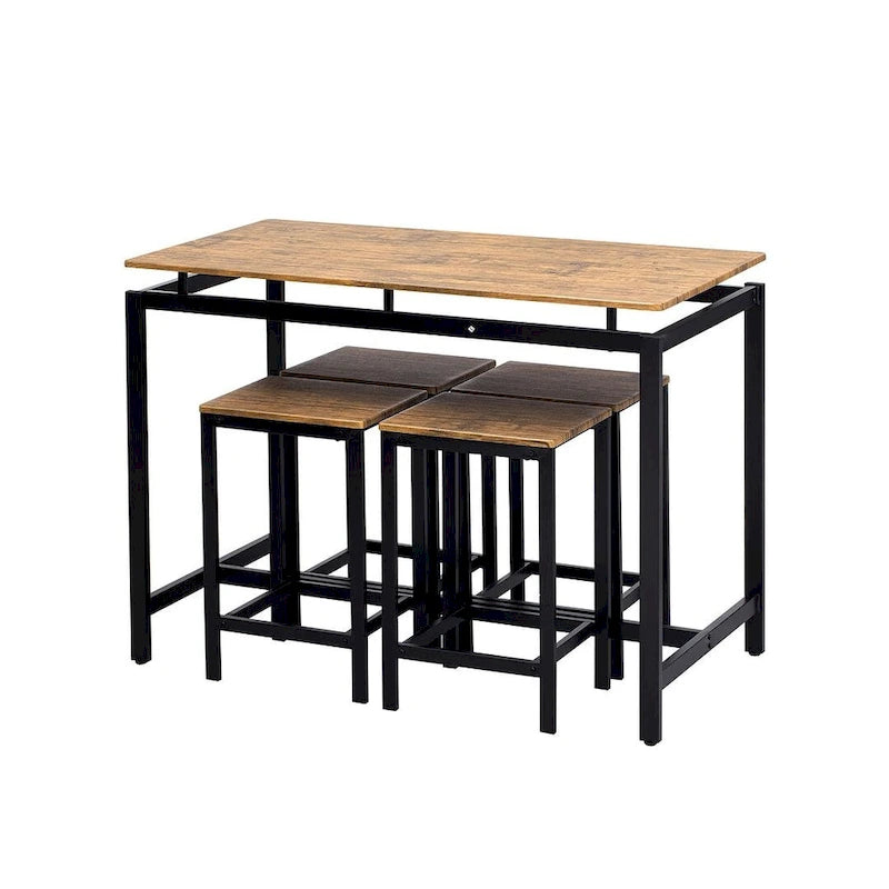 Table de bar compacte 5 pièces moderne avec table et tabourets